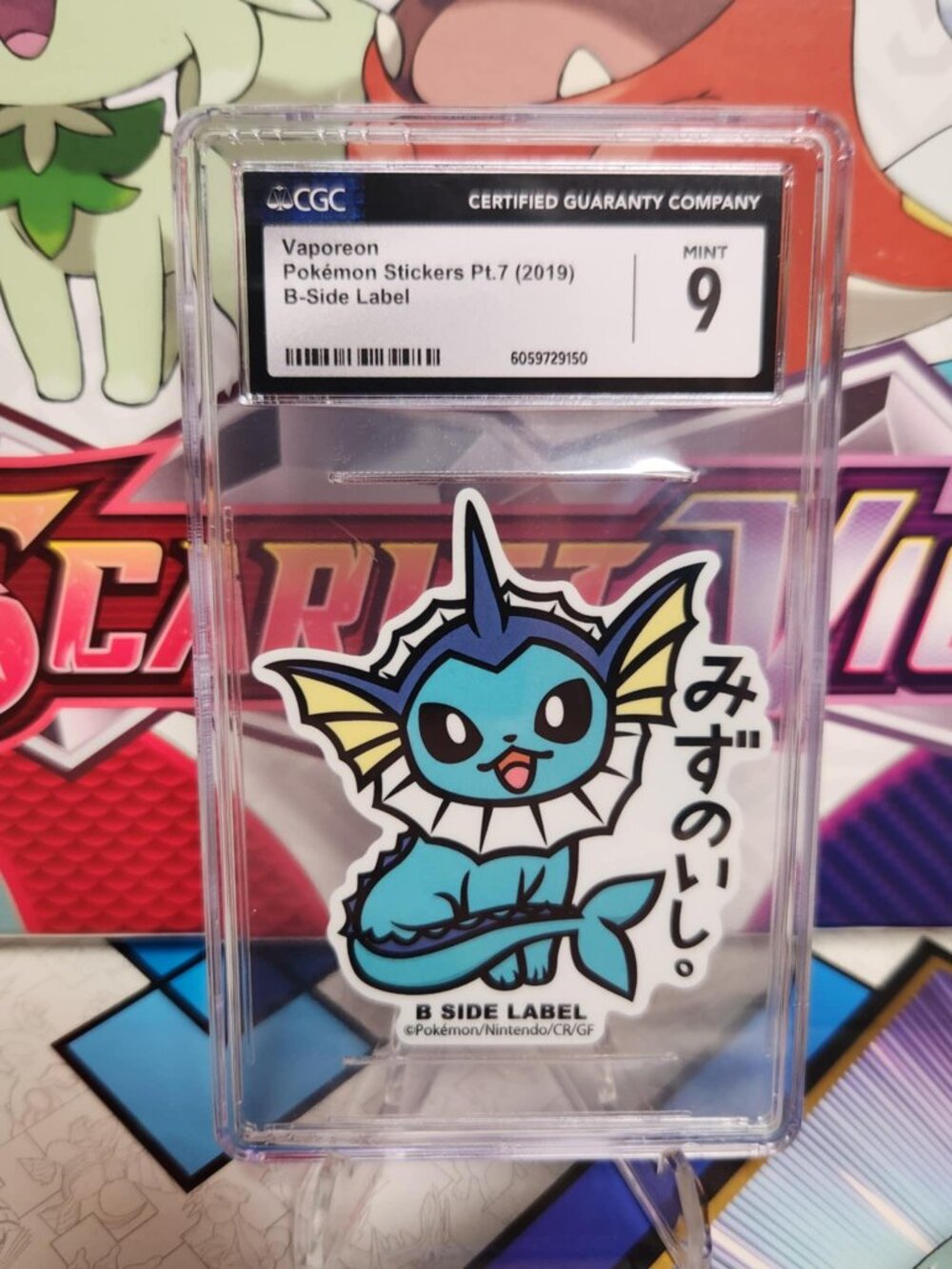 Pokemon Vaporeon B-Side Label Stickers Pt. 7 2019 - CGC 9
